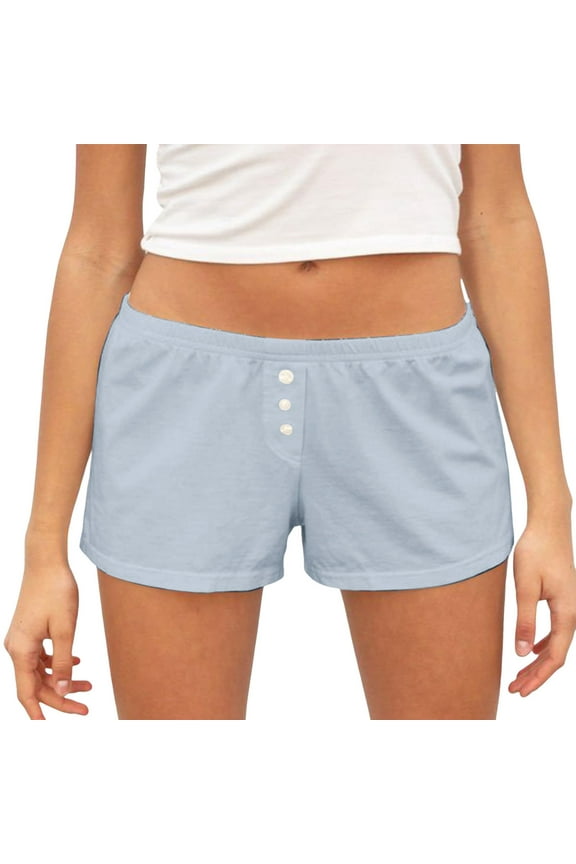 Shorts for Women Summer Elastic High Waisted Pajama Low Waist Striped Cute Floral Pj Bottoms Comfy Sleep Casual Jean Shorts S-M