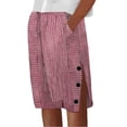 thumbnail image 1 of Shorts for Women Summer Fashion Striped Printed Button Casual Loose Flowy Shorts S-3XL, 1 of 5