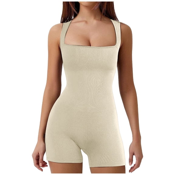 Shorts for Women Summer Jumpsuit Back Jumpsuit Bodycon Rompers Yoga Workout Beach Vacation Trendy 2025 S-L