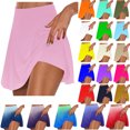 thumbnail image 1 of Shorts for Women Summer Sale Solid Skirts Athletic Stretchy Yoga Fake Two Piece Trouser Skirt Shorts, 1 of 6