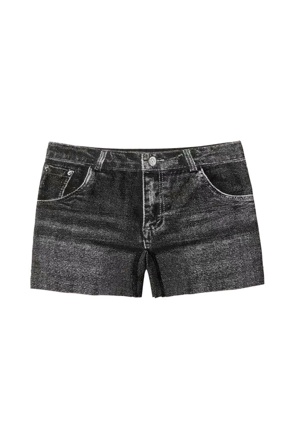 Shorts for Women Summer Stretchy Denim Butt Lifting Slim Shorts Shorts for Women Black M
