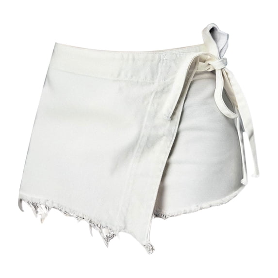 Shorts for Women Tie Up Side Wrap Skirt Style High Waist Denim Skort Shorts