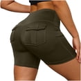thumbnail image 1 of Shorts for Women Trendy,High Waisted Workout Shorts Women Tummy Control Yoga Running Shorts with Cargo Pockets Gym Athletic Shorts, 1 of 8