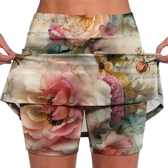Shorts for Women Trendy,Skorts for Women Tummy Control High Waist Athletic Tennis Golf Skirts Comfy Lightweight Workout Running Biker Shorts