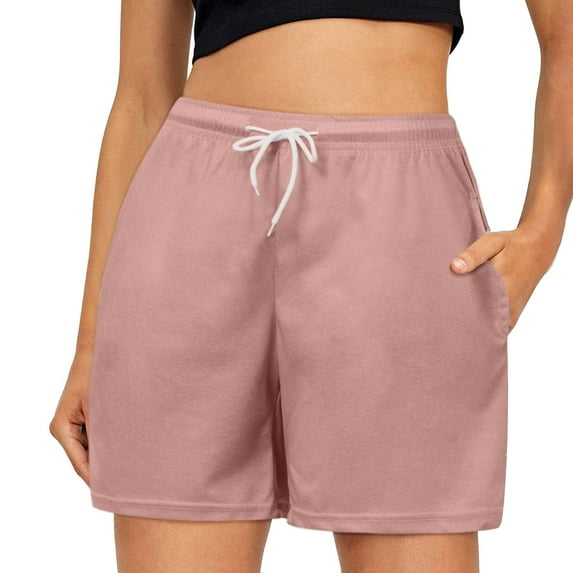 Shorts for Women Trendy Summer 2025 Drawstring Comfy Elastic High Waist Running Casual Shorts with Pockets XS-3XL