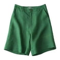 thumbnail image 1 of Shorts for Women Trendy Summer 2025 Elastic Breathable Loose Linen Pants Casual Beach Shorts with Pockets M-3XL, 1 of 3