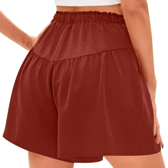 Shorts for Women Trendy Summer 2025 Loose Pleated Linen Wide Leg Spring/ Casual Shorts S-3XL