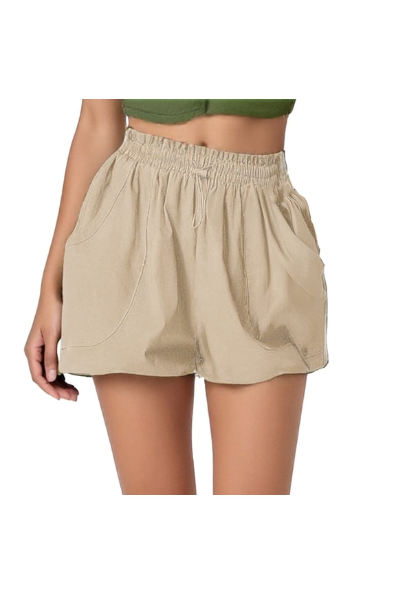 Shorts for Women Trendy Summer 2025 Mini Skirts Skorts Elastic Skorts Puff A Line Ruffle Pleated Loose High Waisted Short S-2XL