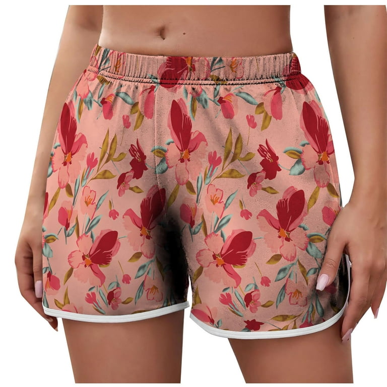 Wenini Shorts for Women, Women's Lightweight Summer Casual Elastic Waist Print Shorts Baggy Comfy Beach Shorts Deal of The Day Prime Today Only