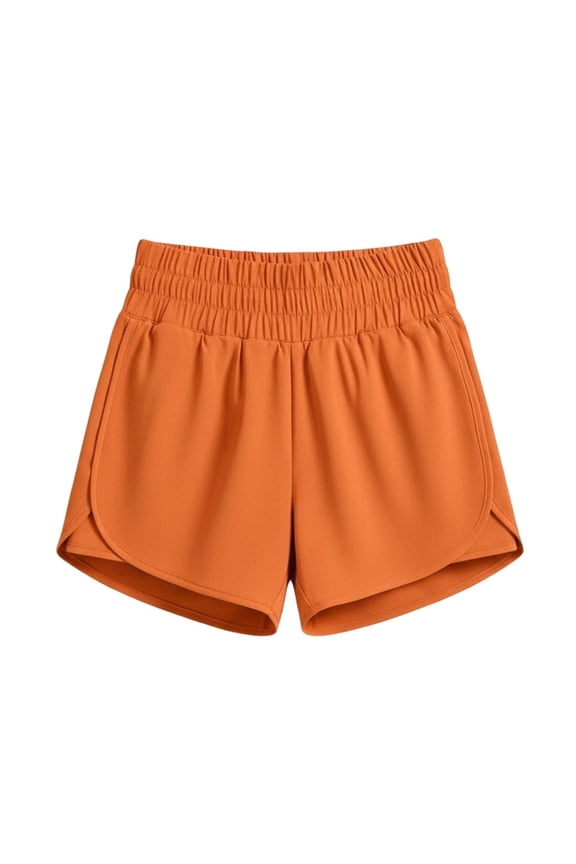 Shorts for Women+s+High+Waisted+Workout+Shorts+for+Yoga+Running+Gym+Fitness+Control++Athletic+Shorts+With+Built+In+Liner Orange S
