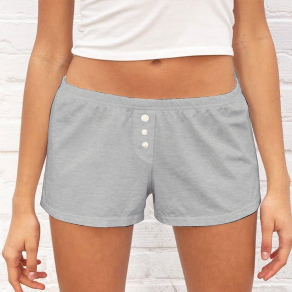 Shorts for Women's Shorts Womens Pajama Shorts Low Waist Striped Shorts Cute Floral Pj Shorts Bottoms Comfy Sleep Shorts Gray M