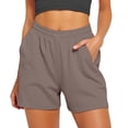 thumbnail image 1 of Shorts for Women\u2019s Shorts Casual Summer Comfy Elastic High Waist Running Shorts With Pockets for Women Brown 3XL, 1 of 5