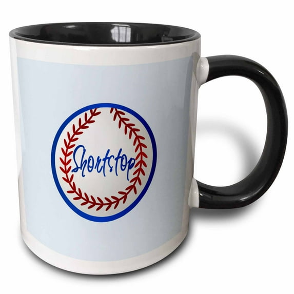 3drose, Shortstop, 11oz Two-tone Black Mug