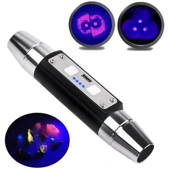 Shortwave 254nm UVC & Longwave 365nm 395nm UVA LED Flashlight, Yooperlites Fluorescent Minerals Phosphor, Banknotes, Tagged Stamps Detector LED Torch with Optical Filter$$Tools & Hardware Other