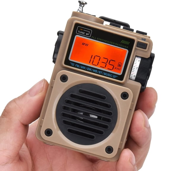 Shortwave Radio, Bluetooth Speaker Support MicroSD, FM MW WB SW Receiver with NOAA Alerts and Sleep Timer, Rechargeable Retro Analog Radios with Backlit and ATS Preset for Camping