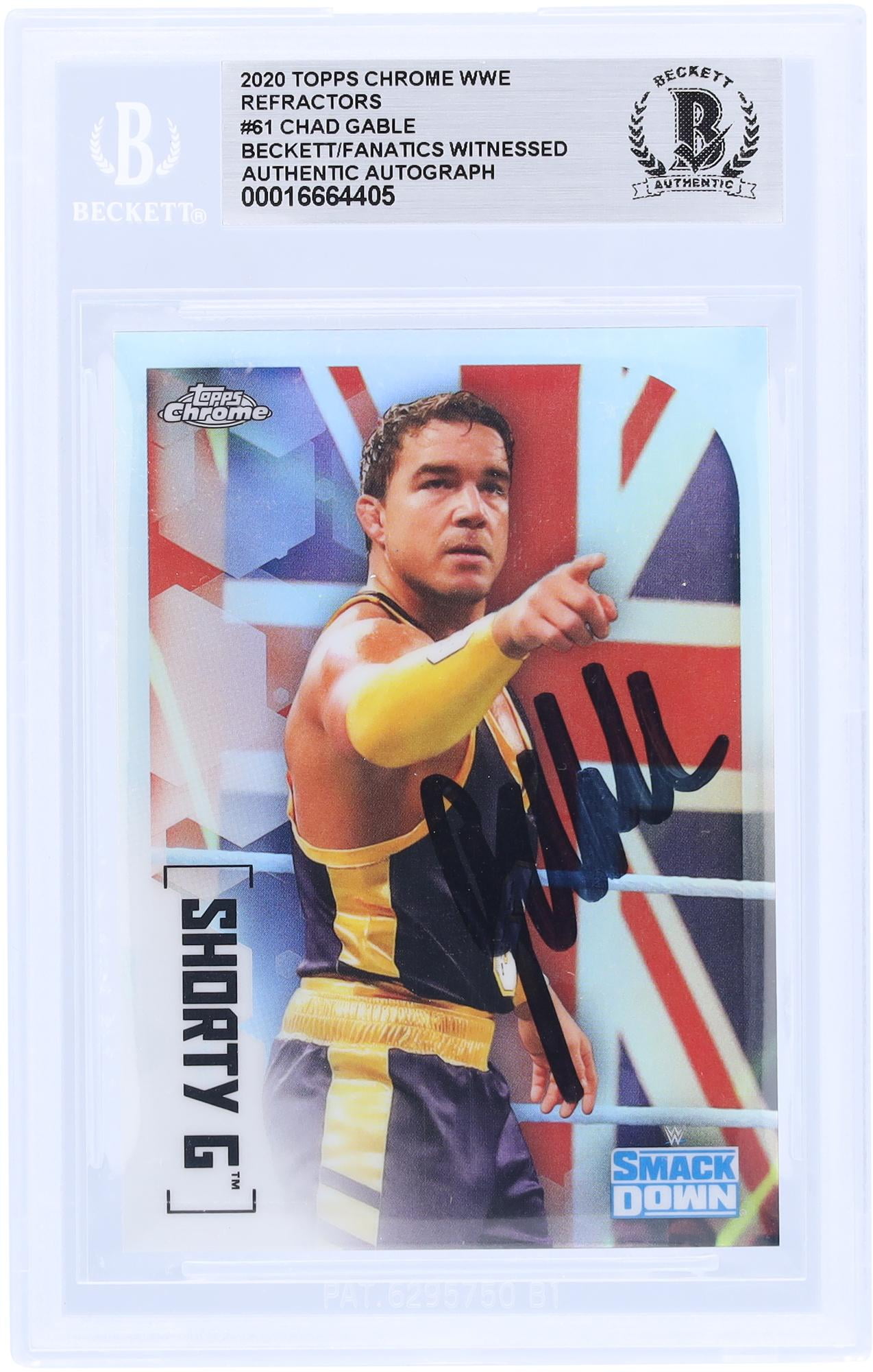 Shorty G WWE Autographed 2020 Topps Chrome Refractors Black Ink #61 Beckett Fanatics Witnessed Authenticated Card - Fanatics Authentic Certified