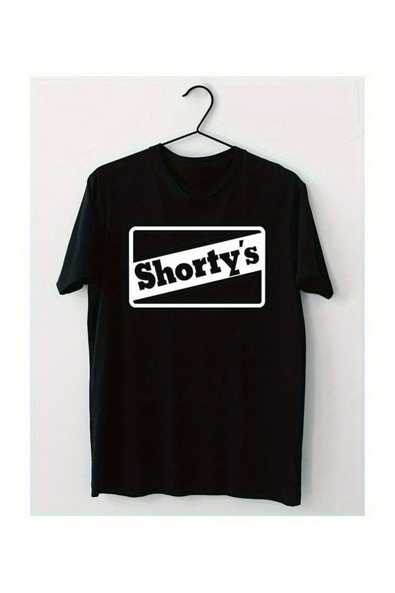 Shorty'S Skateboard Logo Men'S T-Shirt - 100% Cotton Crew Neck, Regular Fit, All-Season Knit Fabric, Black Graphic Tee with Bold Print, Sizes S-XXXL, Skateboard Clothes
