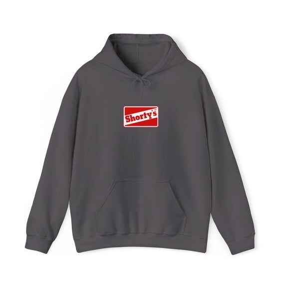 Shortys Red Skateboard Classic 90s 00s Muska Vintage Classic Skate Hoodie Print - Charcoal / 3XL