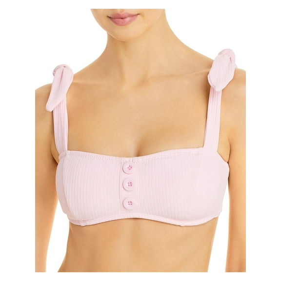 Shoshanna Womens Tie Strap Bandeau Swim Top Separates Pink D