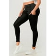 thumbnail image 1 of Shosho Womens High Waist Tummy Control Yoga Leggings With Side Rib Panels & Pockets Black Small, 1 of 6