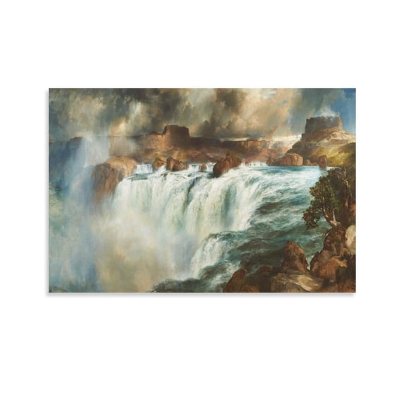 Shoshone Falls on The Snake River By Thomas Moran Art Prints Paintings Canvas Poster Picture Print Wall Art Poster Painting Canvas Posters Artworks Gift Room Aesthetic 16x24inch(40x60cm)