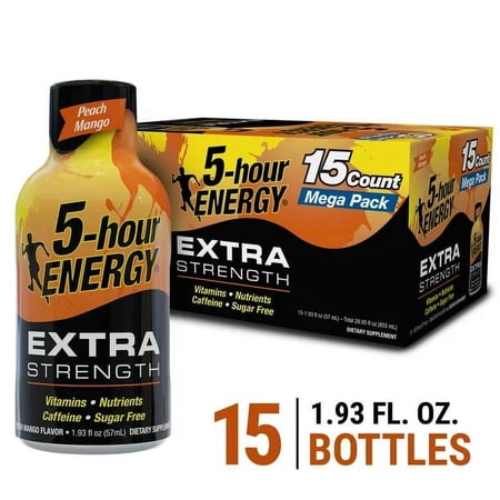 Shot, Extra Strength, Peach Mango, 1.93 oz, 15 Count
