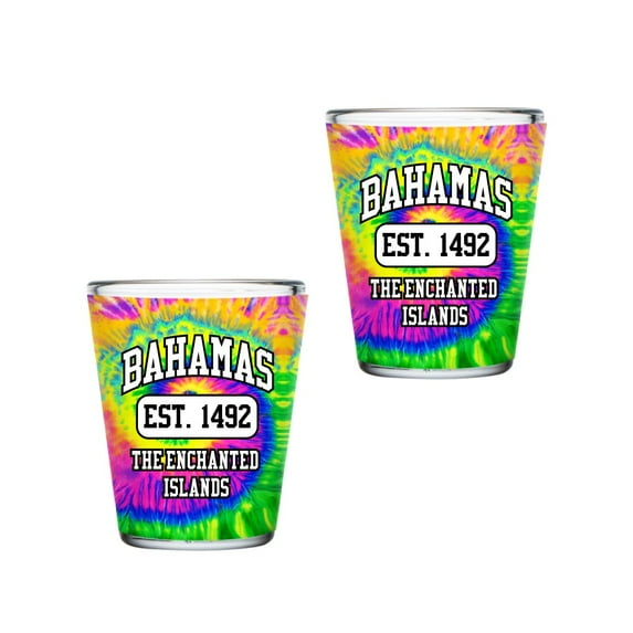 Shot Glass Bahamas Souvenir Gift Shots Glasses Set of 2 Gift Collectible Idea 2 Oz Shotglass, Bahamas Gifts for Him & Her (Bahamas)