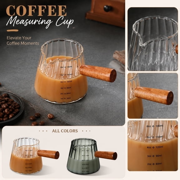 Shot Glass Measuring Cup With Pour Spout, A Tool With Measurement Markings For Coffee And Cocktails, Small Liquid Measure For Kitchen And Home Bar Accessories, 1Pack A
