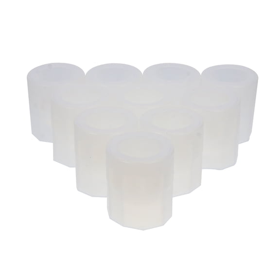 FELTECHELECTR Practical Design Shot Glass Molds White Silicone 1 Set 10Pcs 2.0x1.8x1.8in