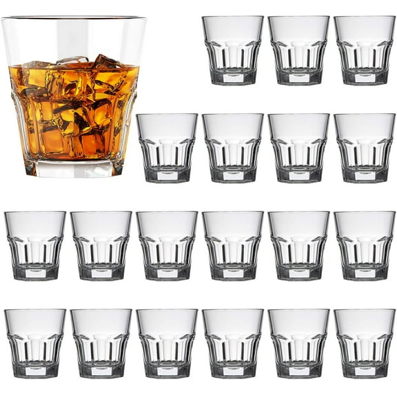 Shot Glass Set, Whiskey Shot Glasses,Heavy Base Shot Cups 4.5oz,Cocktail,Rocks Glasses,Mini Glass Cup For liqueur,Double Side Cordial Glasses,Tequila Vodka Cups Set Of 20