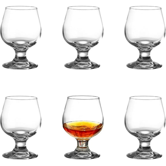 Shot Glasses - Brandy Glasses 3.5 oz - Port Glasses Set of 6 - Small Sherry Glasses - Clear Mini Glasses for Liquor Shots, Tequila, Vodka Taste 105 ml