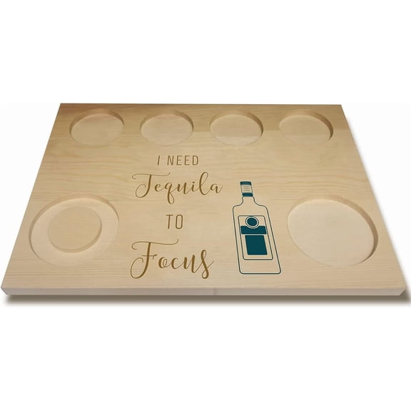 Shot Glasses Serving Tray Tequila Flight Board Wooden Glass Holder Bar Serving Trays with Salt Rim for DIY handcrafting