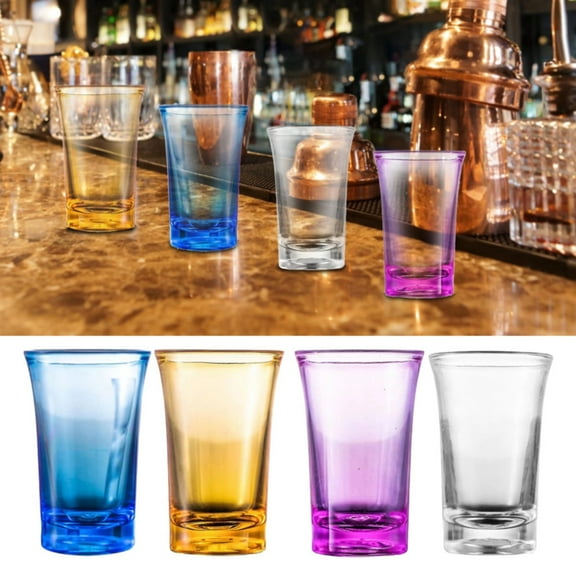 Shot Glasses TASTAN Plastic Bullet Shot Glasses - Colorful One-Sip Liquor Cups, Stackable Bar Drinking Set, Shatterproof Creative Party & Gaming Shot Glasses, Plastic Cups, Blue