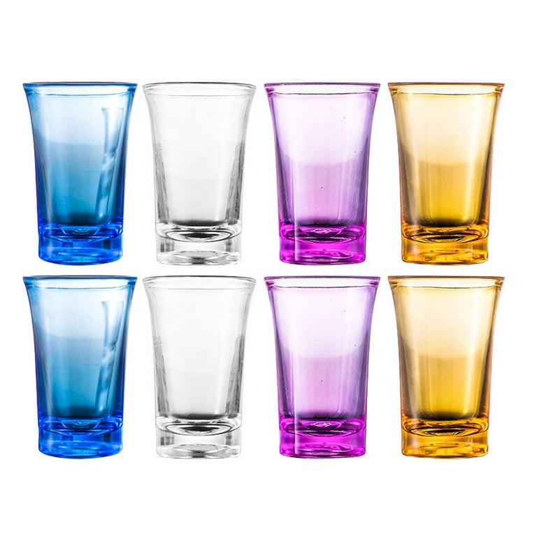 Shot Glasses Unbreakable Cups: 8pcs Colorful Bulk Shot Glasses