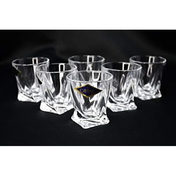 Shot Glasses set of 6, Vodka Liqueur Crystal Glass Set, 2oz, Bohemia Glass Old Fashioned Whiskey Glass set$$Home Decor, Kitchen, & Other