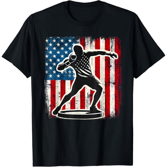 Shot Put Men Women Track And Field american flag T-Shirt