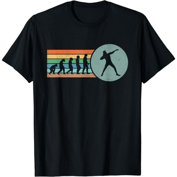 Shot Put Throw Athelte Retro Evolution Track And Field T-Shirt