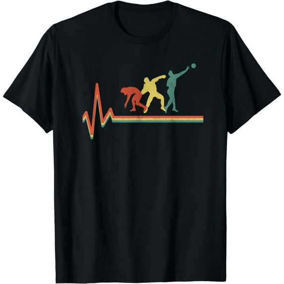 Shot Put Throw Athelte Retro Heartbeat Track And Field T-Shirt