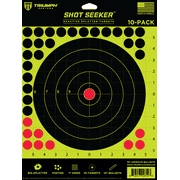 Triumph Systems, Target Shot Seeker 10 Inch Adhesive Bullseye Target , Shooting Target 12in x 12in, 10 Pieces