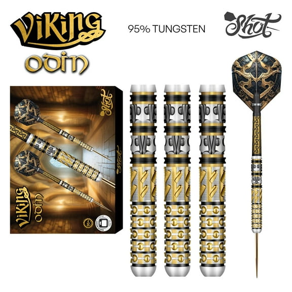 Shot Viking Odin Steel Tip Dart Set-95% Tungsten Barrels-25gm