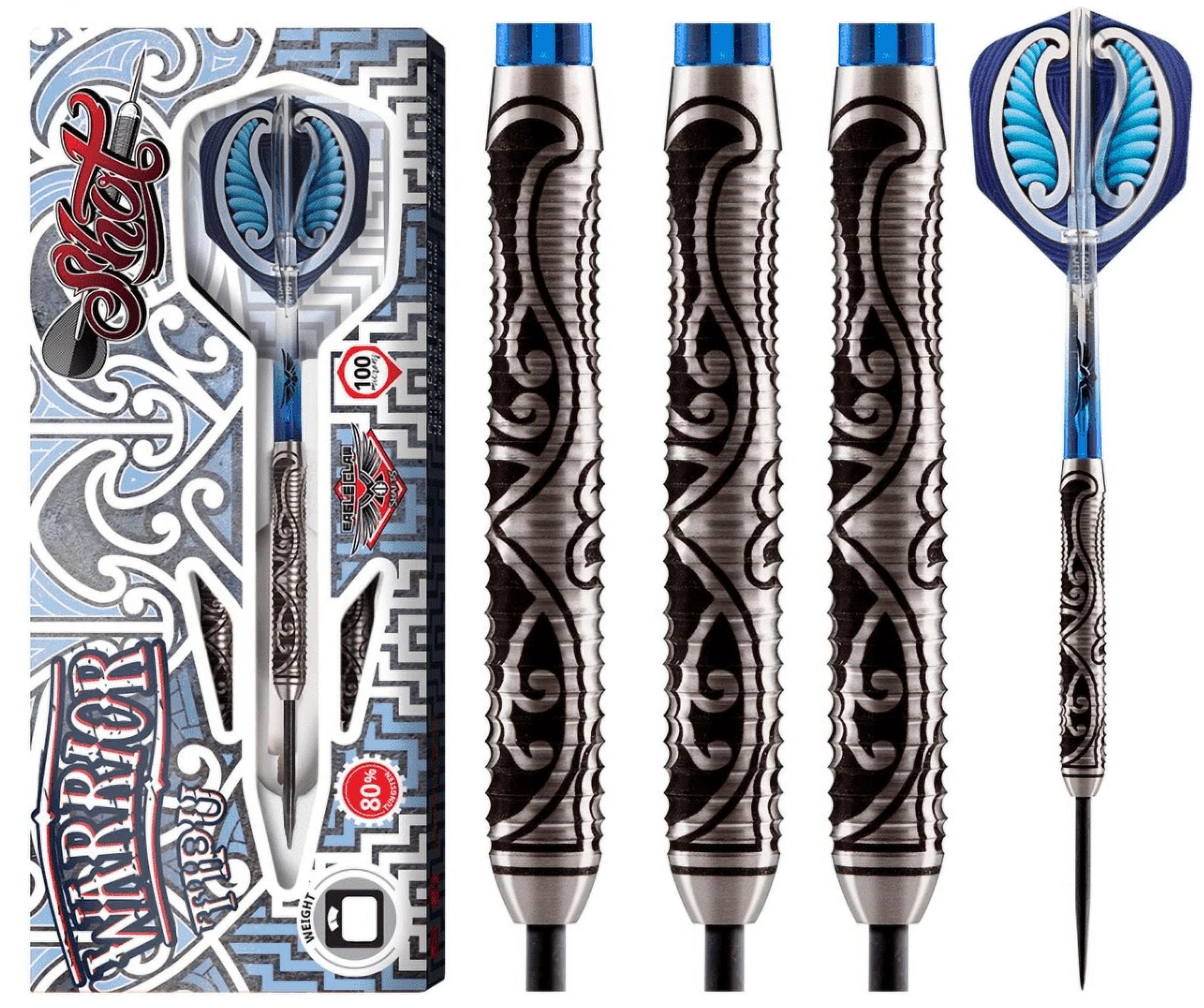 Shot Warrior Tipu Steel Tip Dart Set-80% Tungsten-21gm