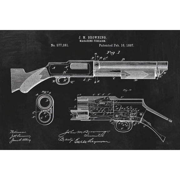 Shotgun Firearm Patent Art Print