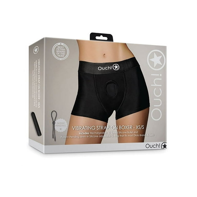 Shots Ouch Vibrating Strap On Boxer - Black Xs/s 