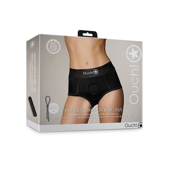 Ouch! Vibrating Strap-On Boxer Rechargeable