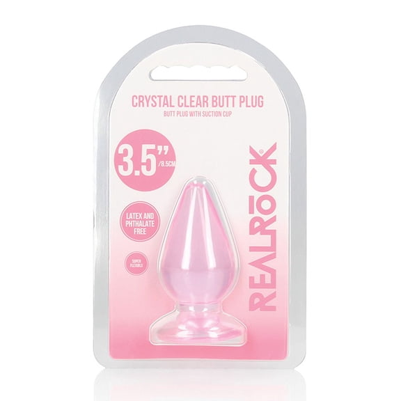 Shots Realrock Crystal Clear 3.5" Anal Plug - Pink