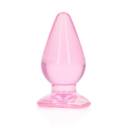 Shots Realrock Crystal Clear 4.5" Anal Plug - Pink