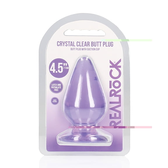 Shots Realrock Crystal Clear 4.5" Anal Plug - Purple