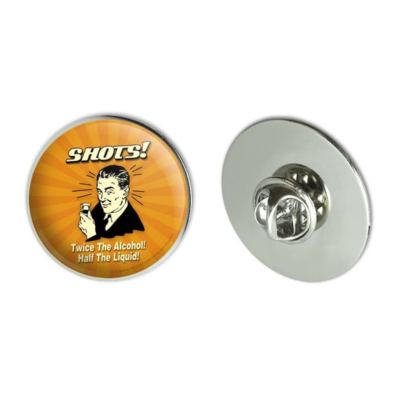 Shots Twice the Alcohol Half Liquid Funny Humor Metal 1.1" Tie Tack Hat Lapel Pin Pinback