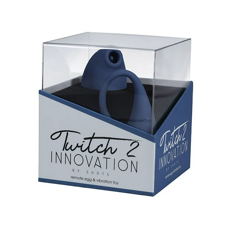 Twitch 2 Rechargeable Suction and Flapping Vibrator with Remote Control  Vibrating Egg Blue/Grey