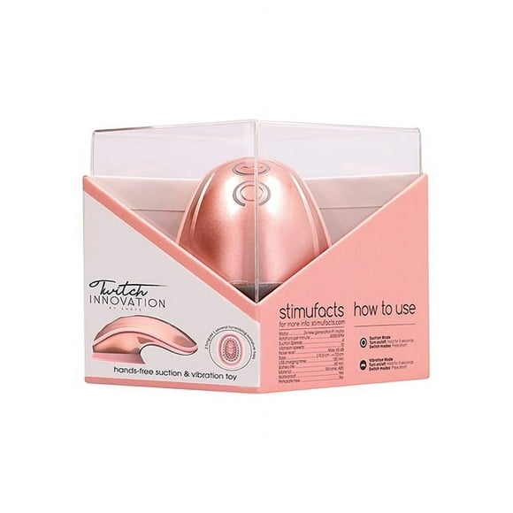 Shots Twitch Innovation Rechargeable Hands-Free Suction & Vibration Toy Rose Gold